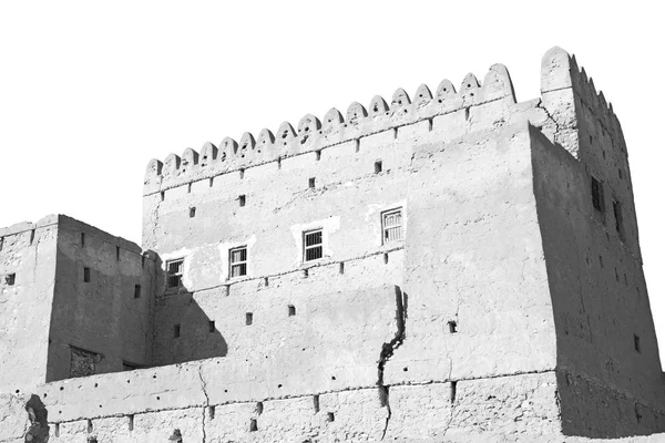 In oman    muscat    the   old defensive  fort battlesment sky a — Stock Photo, Image