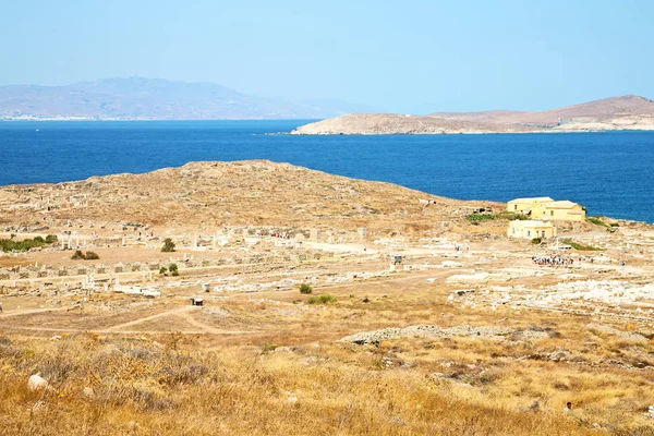 Temple à delos grec l'acropole historique et la vieille ruine si — Photo