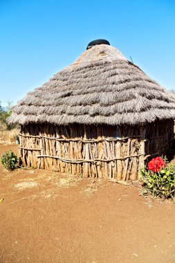  Lesotho sokak köyde avlu yakınındaki