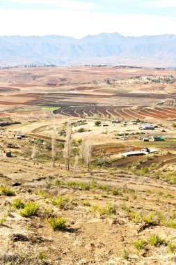  Lesotho sokak köyde mountain yakınındaki  