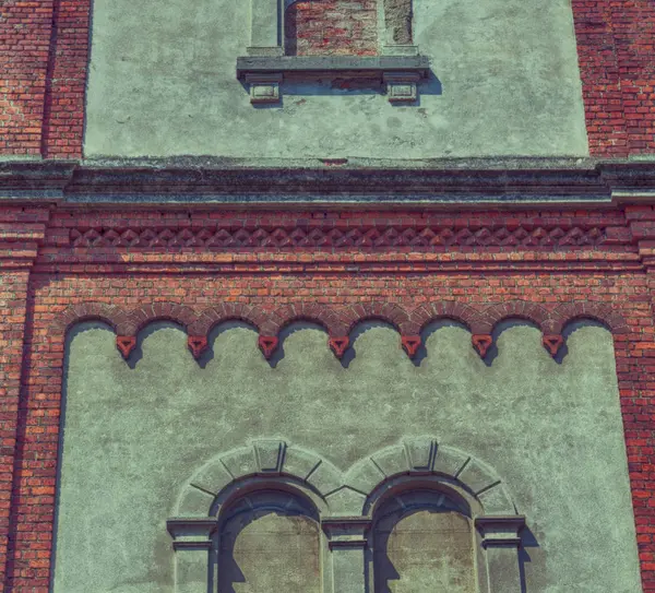 Italien Antike Mittelalterliche Dekoration Wand Und Fenster — Stockfoto