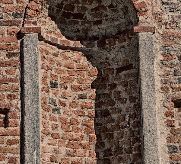 Italië Antieke Historische Middeleeuwse Decoratie Wand Venster — Stockfoto