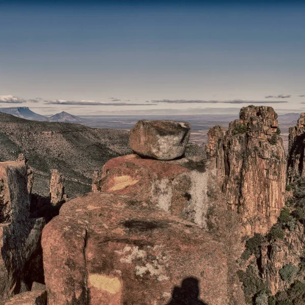 Rozostření Jižní Africe Údolí Desolation Špinavé Silnice Skalní Strom — Stock fotografie