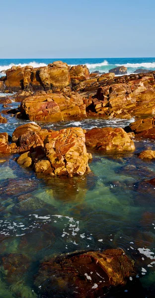 Borrão África Sul Céu Oceano Tsitsikamma Reserva Natureza Rocha — Fotografia de Stock