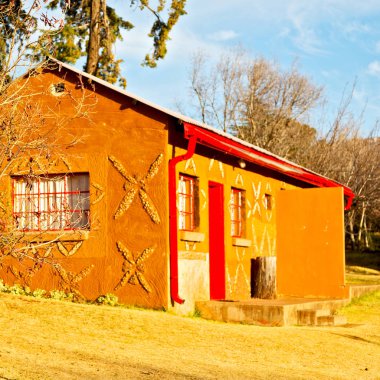  Lesotho sokak köyde mountain yakınındaki  