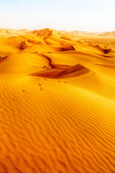 Em oman velho deserto esfregar al khali o quarto vazio e ao ar livre — Fotografia de Stock