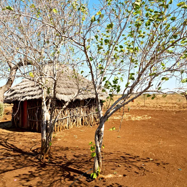 Em lesotho aldeia de rua perto do pátio — Fotografia de Stock