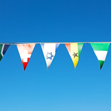  Güney Afrika'da bayrakları sallayarak dekoratif