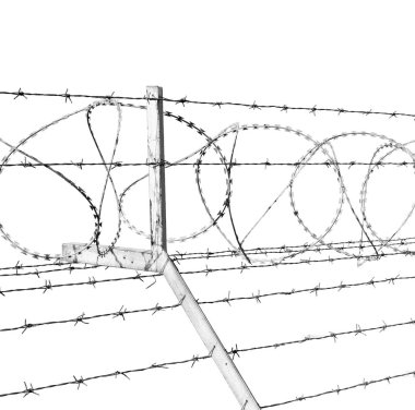 Umman barbwire içinde arka plan ve bulutlu gökyüzü