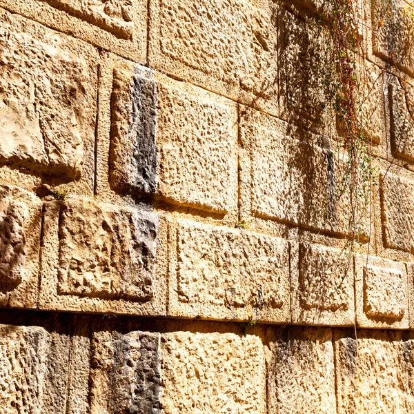 Peru e tijolo passo rachado na parede antiga textura materia — Fotografia de Stock