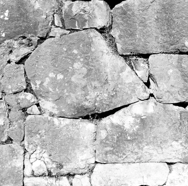 Turkey  and cracked  step   brick in    old wall texture materia — Stock Photo, Image