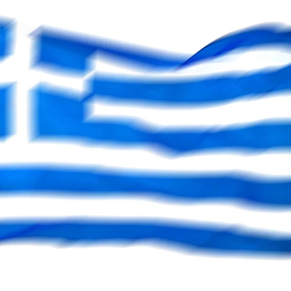 模糊的白色挥舞着希腊国旗 — 图库照片
