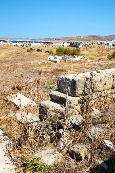 Archeologia w delos Grecja Akropol historycal i stary rui — Zdjęcie stockowe