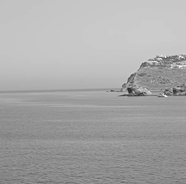 基克拉迪岛港口和船圣托里尼岛 naksos 旧史 — 图库照片