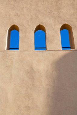 Umman Muscat eski savunma fort battlesment gökyüzü bir