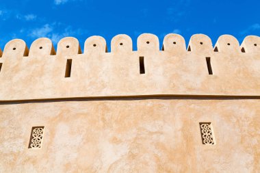 Umman Muscat eski savunma fort battlesment gökyüzü bir