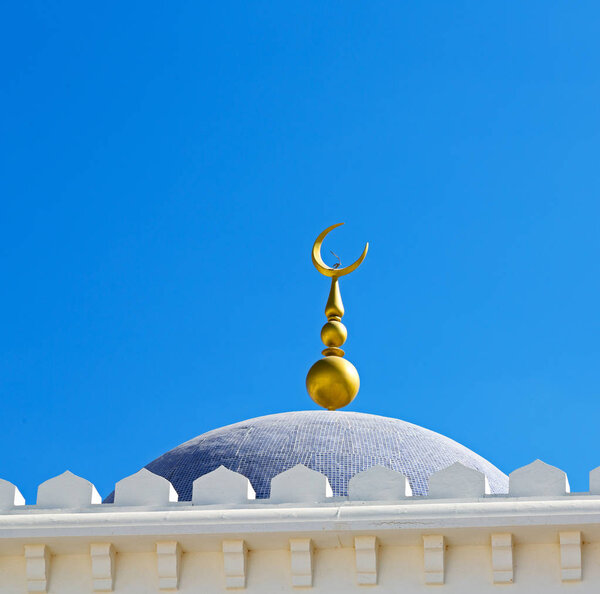 in oman muscat the old mosque minaret and religion in clear sky