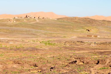 Sahara Afrika Fas eski inşaat ve tarihsel Köyü 