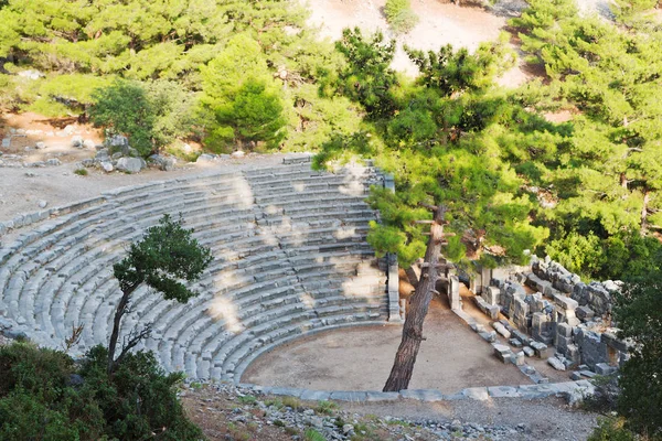 Vieux Temple Théâtre Dans Arykanda Antalya Dinde Asie Ciel Ruines — Photo