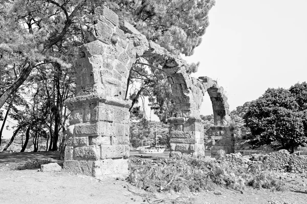 Ásia Olympos Grécia Templo Romano Myra Construção Pedra Antiga Coluna — Fotografia de Stock