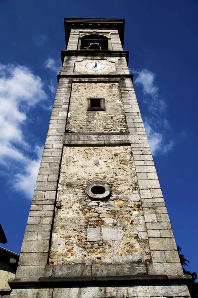 Arsago Seprio Eski Soyut Talya Duvar Kilise Kule Çan Güneşli — Stok fotoğraf