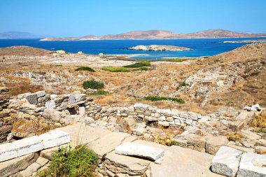 Delos Yunanistan historycal Akropolis ve eski harabe site