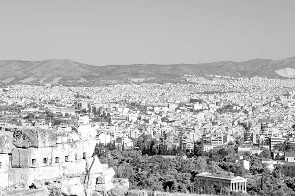 Staré Řecko Evropě Přetížení Domy Nové Architektury — Stock fotografie