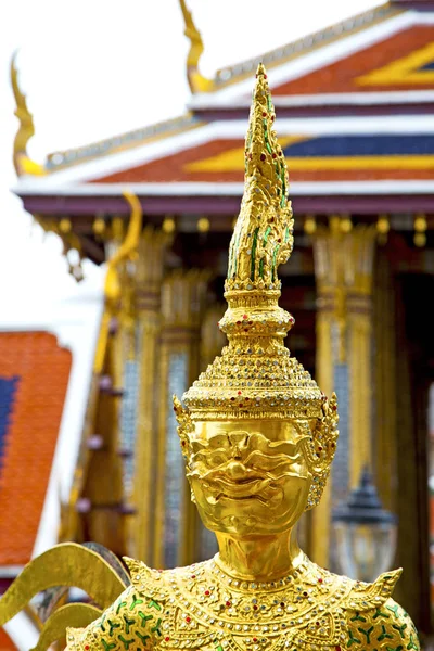 Demon Templet Bangkok Asien Thailand Abstrakt Cross Färger Steg Guld — Stockfoto