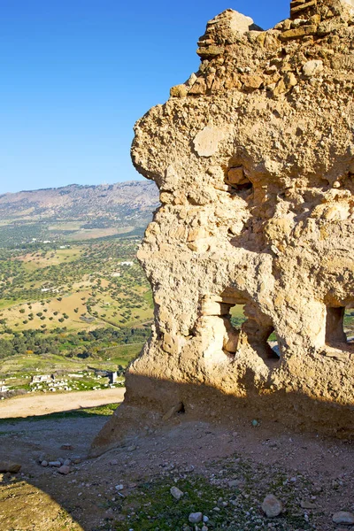 Do alto no campo de África da aldeia e — Fotografia de Stock