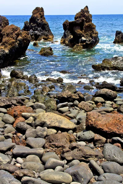 Hervideros witte kust lanzarote — Stockfoto