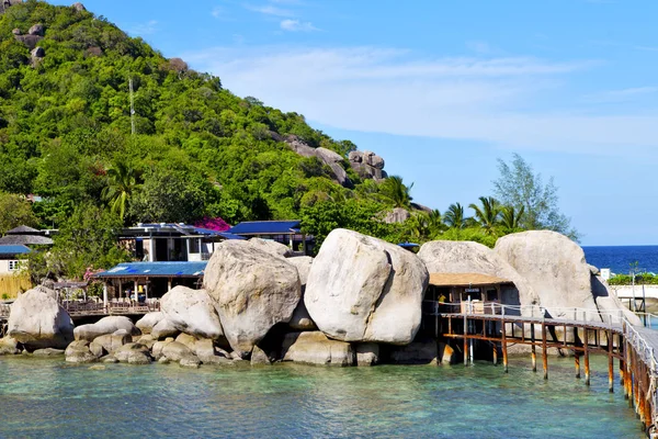 Kho isle blanco playa rocas casa barco tailandia — Foto de Stock