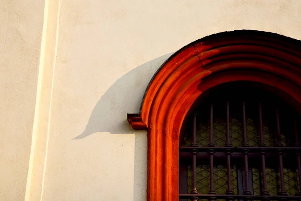 Italy Lombardy Barza Old Church Closed Brick Tower Wall Rose — Stock Photo, Image