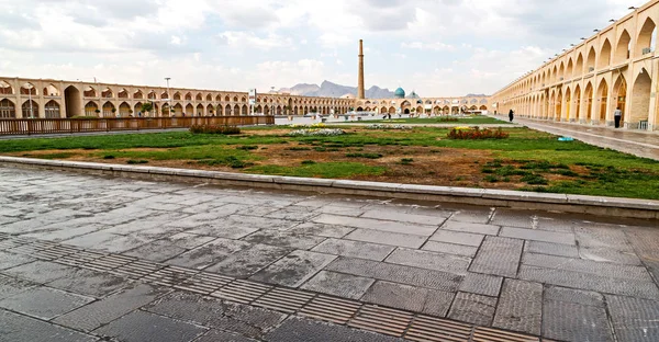 Desenfoque Iran Antigua Plaza Isfahan Prople Jardín Árbol Patrimonio Turismo —  Fotos de Stock