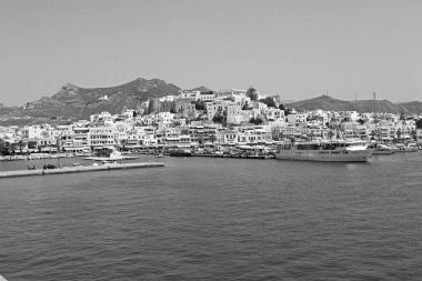 eski cyclades Adası Limanı ve tekne santorini naksos tarihinin