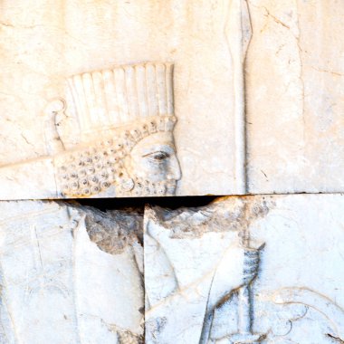 İran Persepolis 'inde eski kalıntılar tarihi anıtlar ve rui