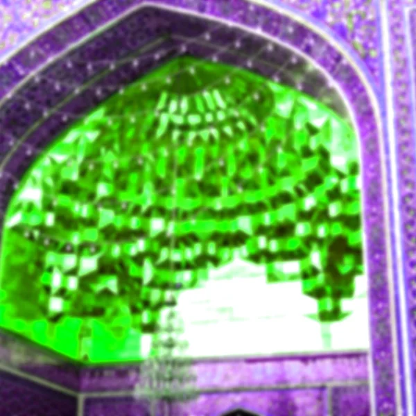 Blur Iran Old Antique Mosque Minaret Religion Persian Architectur — Stock Photo, Image