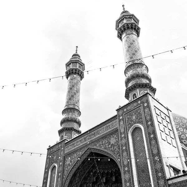 Blur Iran Old Antique Mosque Minaret Religion Persian Architectur — Stock Photo, Image