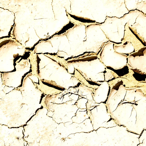 toned top view shot of cracked dry ground in oman, rub al khali