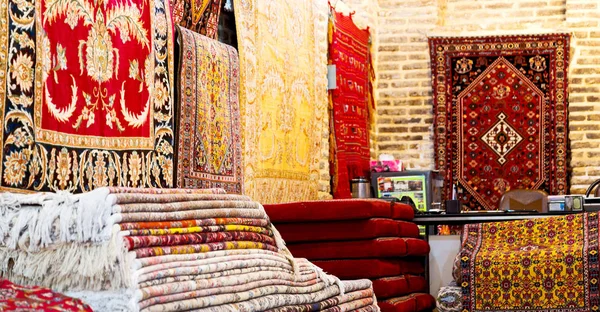 Desenfoque Iran Alfombra Antigua Textil Hecho Mano Hermoso Ornamento Árabe —  Fotos de Stock