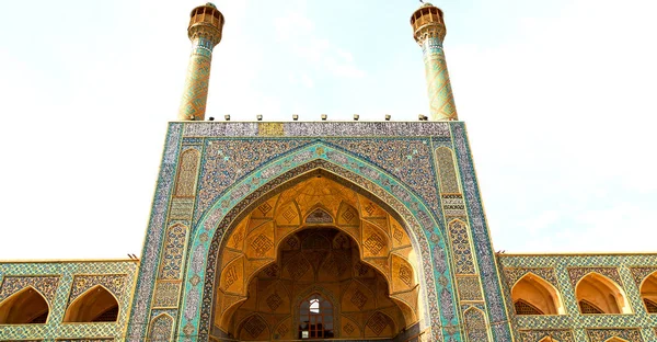 Desenfoque Iran Las Viejas Baldosas Flores Decorativas Mezquita Antigua Como — Foto de Stock