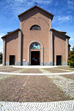  Lombardy jerago eski kilisede tuğla kule kaldırım İtalya kapalı 