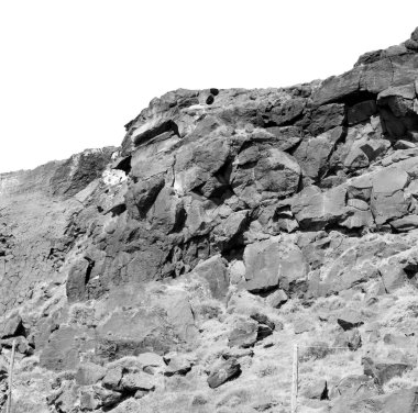 gökyüzü santorini Avrupa Yunanistan ve kuru bush yalnız kaya