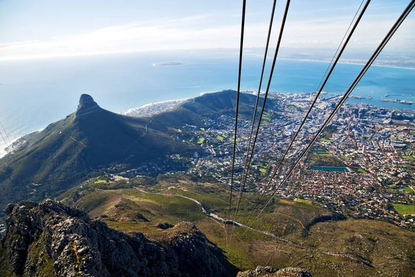 在南非开普镇城市天际线从山 — 图库照片