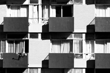 Güney Afrika eski terasında şehir merkezinde