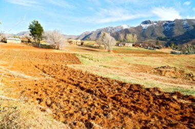  Lesotho sokak köyde mountain yakınındaki  