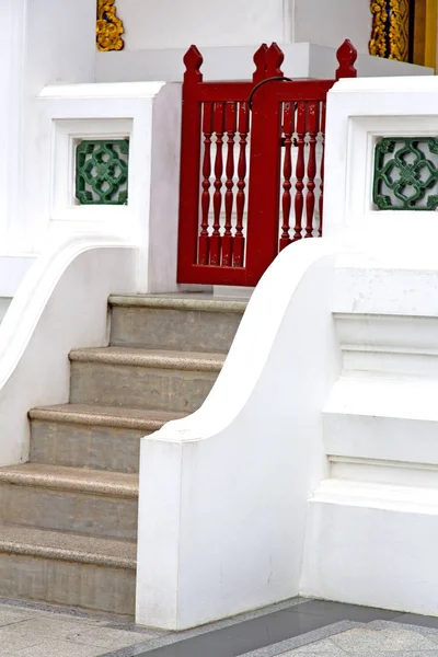 Thailand Asia Bangkok Temple Abstract Cross Colors Door Wat Palaces — Stock Photo, Image