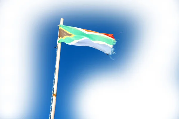 Na África do Sul a bandeira nacional — Fotografia de Stock
