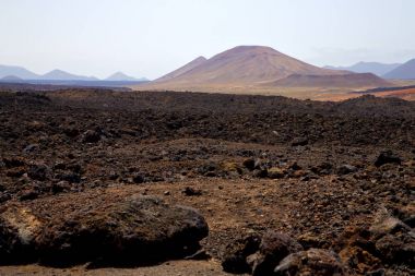 volkanik lanzarote İspanya timanfaya rock gökyüzü tepe yaz 