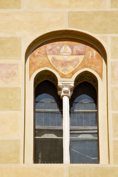Tradate Varese Talya Soyut Pencere Anıt Çinilerini Mozaik Sarı — Stok fotoğraf