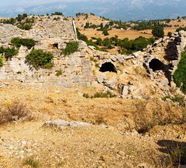  kalıntıları Asya Türkiye selge eski mimaride Tepesi'nden bir